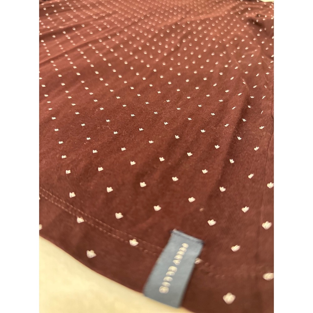 Perry Ellis Men's Burgundy Micro Dot Print Short Sleeve T-Shirt Tee Top Size L - Picture 2 of 8
